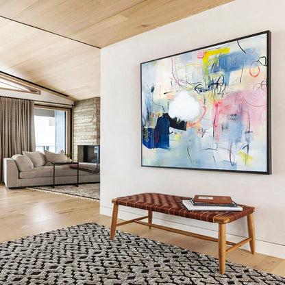 Abstract with Cloud Element Art for Dreamy Bedroom & Intimate Art Gallery SC477