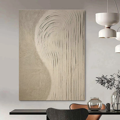 Light Brown Wavy Abstract Art for Spa Retreat & Zen - Inspired Home DLZ1855