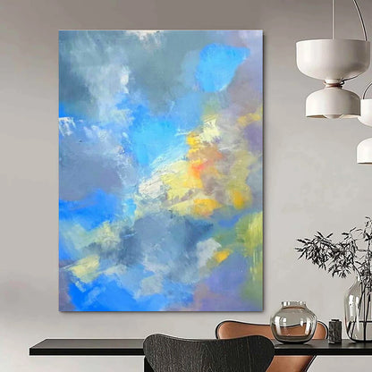Blue - Yellow Abstract Art for Living Room & Cottage DLZ0336
