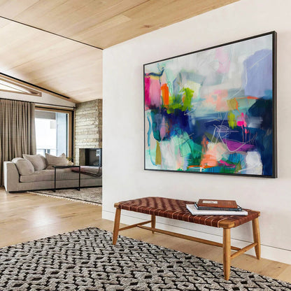 Vibrant Abstract Composition Art for Modern Office Breakroom DLZ2858