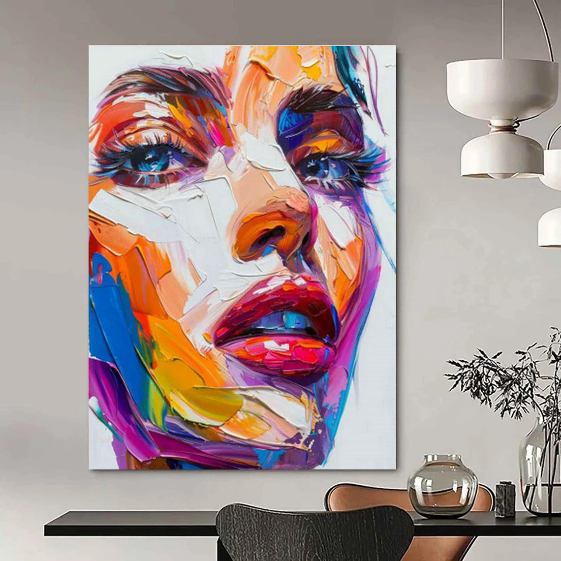 Colorful Portrait Art for Trendy Beauty Salon Waiting Areas DLZ0221