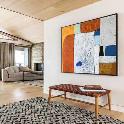 Orange - White Textured Abstract for Industrial Loft DLZ2940
