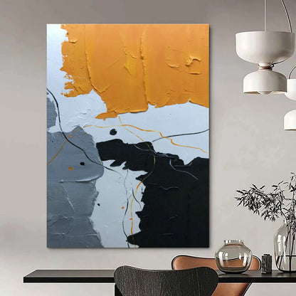 Orange - Grey Line Abstract Art for Modern Loft & Creative Studio DLZ1341