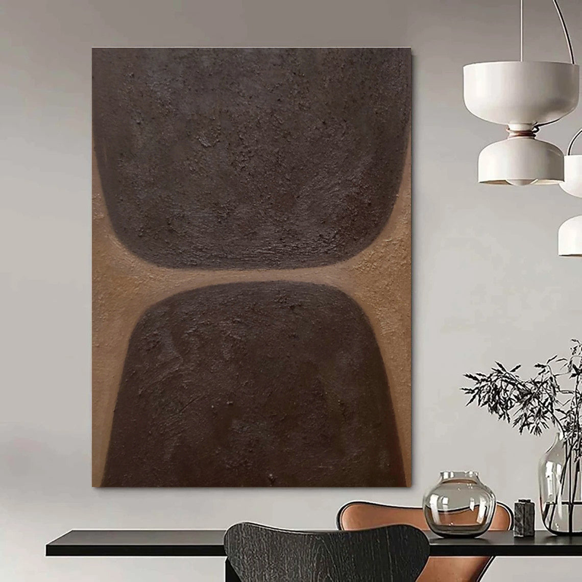 Brown - Black Abstract Art for Industrial - Style Home Theater & Art Studio DLZ1176