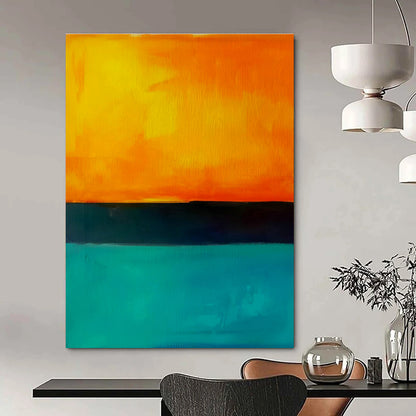 Orange - Teal Gradient Art for Coastal Restaurant & Art - Themed Home DLZ2098