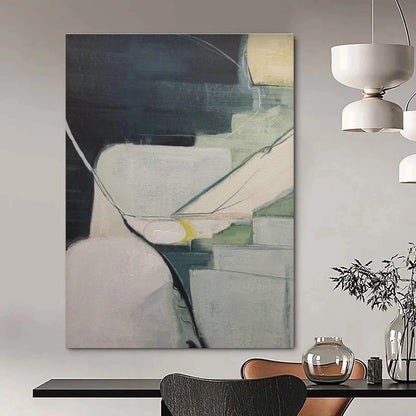 Geometric Cool - Tone Abstract for Scandinavian - Style Wellness Center & Modern Corporate Office DLZ0878