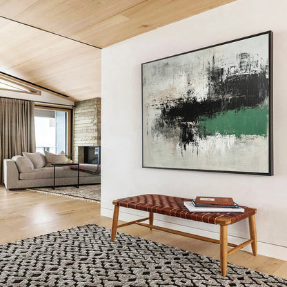 Gray - Black - Green Abstract Art for Industrial - Style Office & Modern Art Gallery SC220
