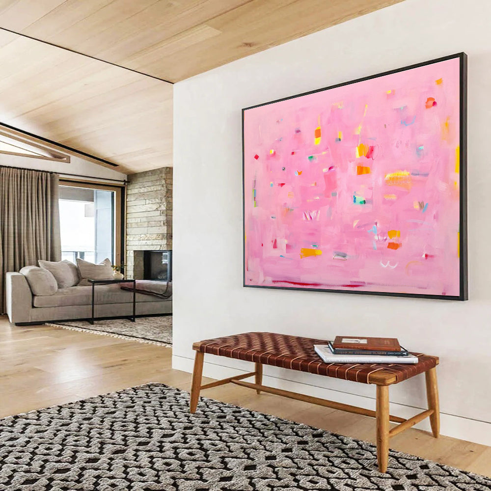 Pink Color - Dot Abstract Art for Cheerful Girl’s Bedrooms DLZ2435