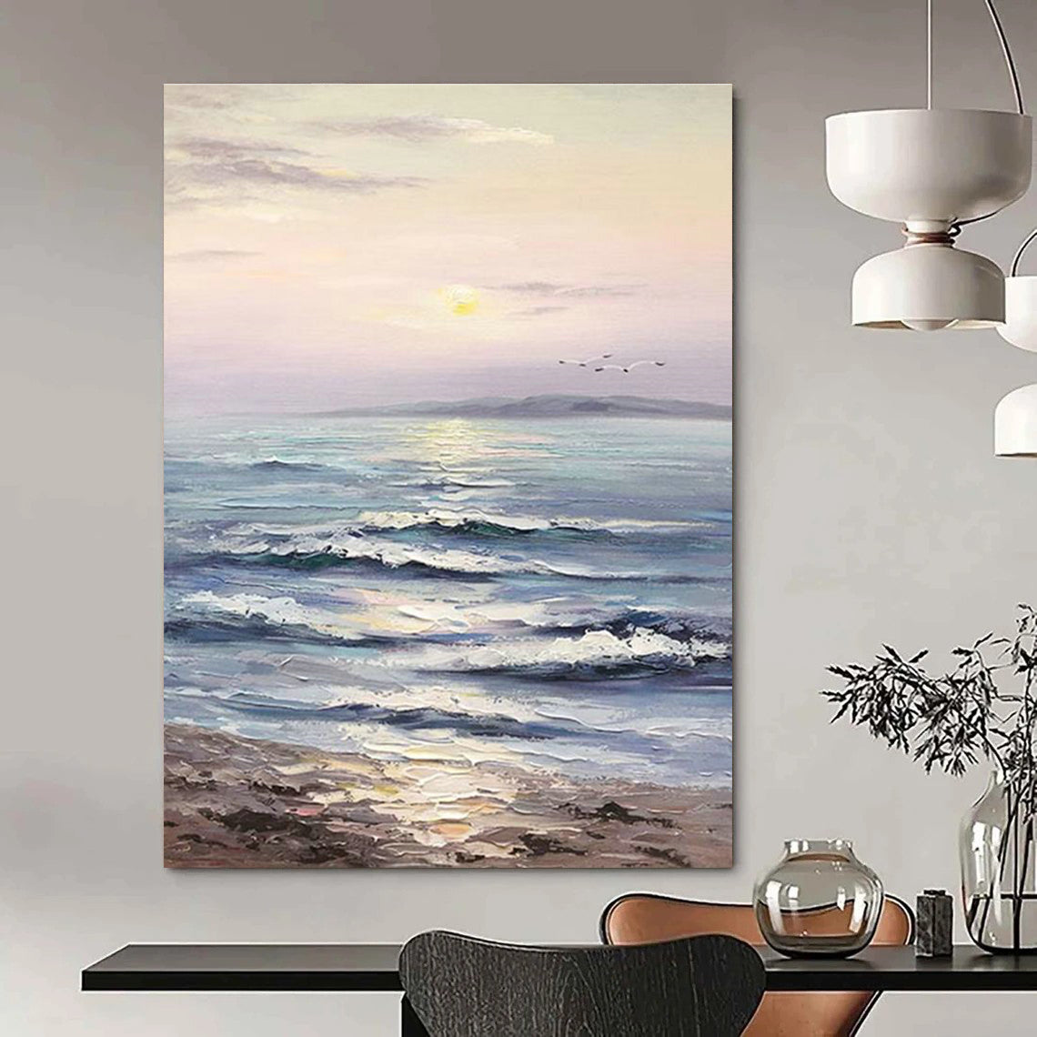 Serene Seaside Sunset Art for Beach House & Spa DLZ2296