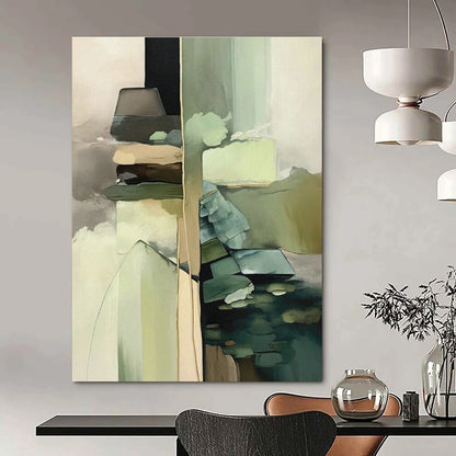 Collage - Style Geometric Abstract Art for Creative Studio & Bohemian Home Gallery Wall DLZ1623