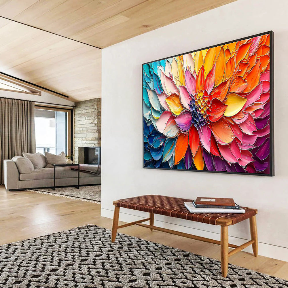 Colorful Flower Relief Art for Garden - Themed Tea House Walls DLZ3250