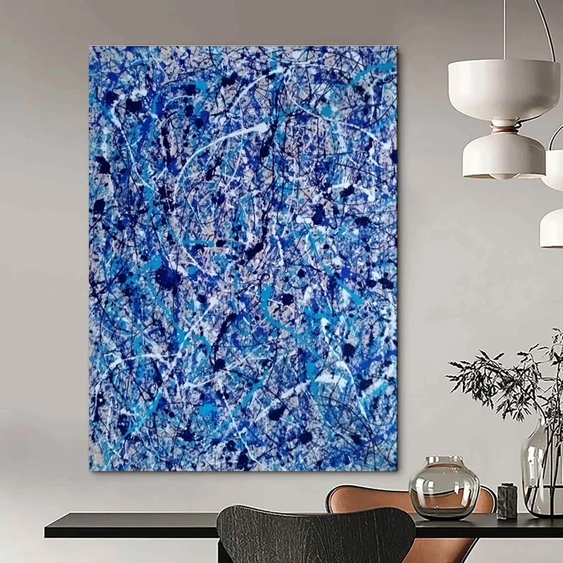 Blue Splash Abstract Art for Modern Office Lobby & Art - Inspired Café DLZ2260