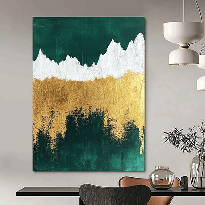 Bold Green - Gold Mountain Art for Hallway & Modern Home STSC067
