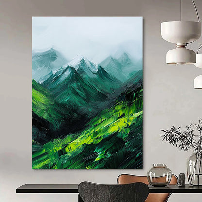 Green Mountain Abstract Landscape for Nature - Inspired Bedroom & Outdoor - Lover’s Lounge STSC592