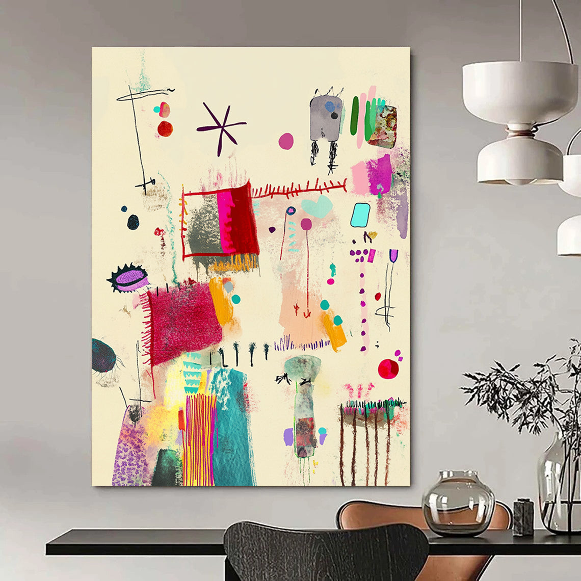 Whimsical Abstract Doodles Art for Bohemian - Style Café & Art - Loving Teen’s Bedroom STSC1323