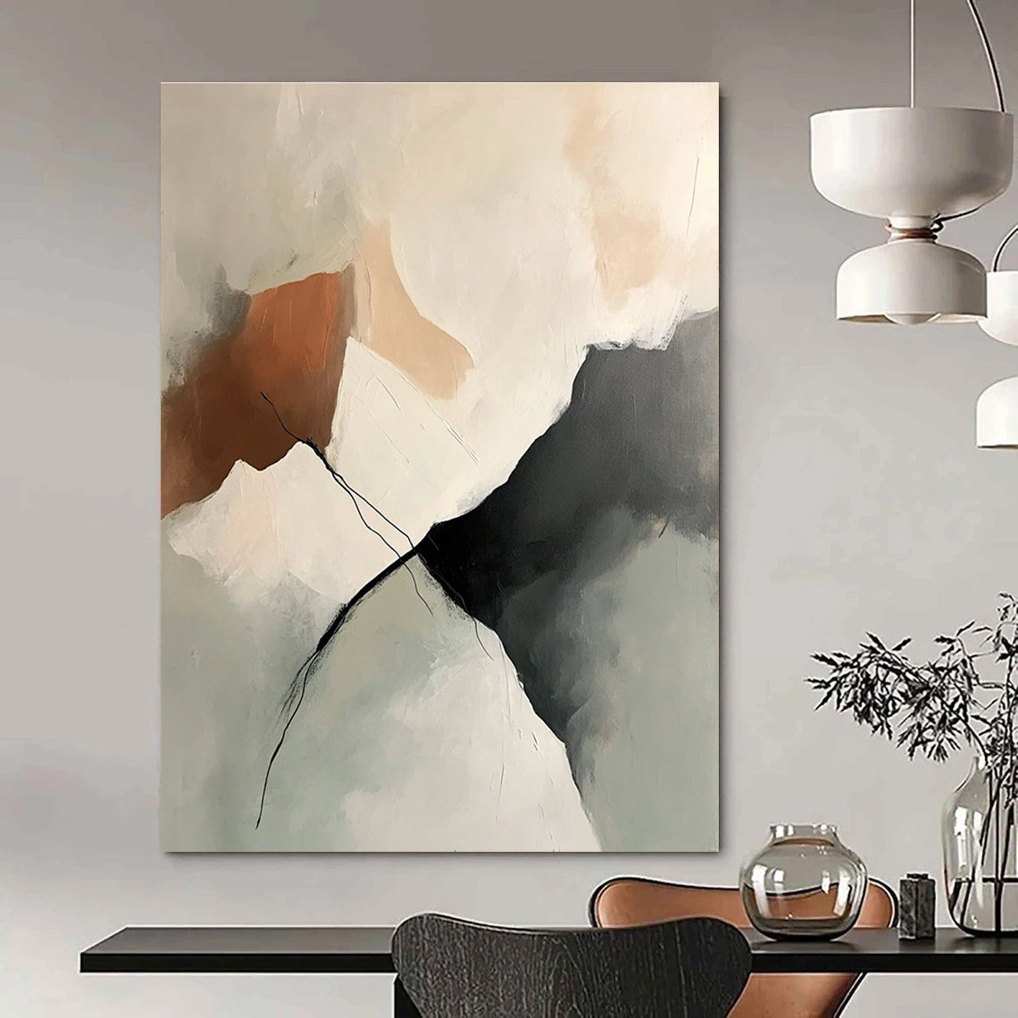 Neutral Tones Abstract for Minimalist Living Room & Corporate Office STSC800