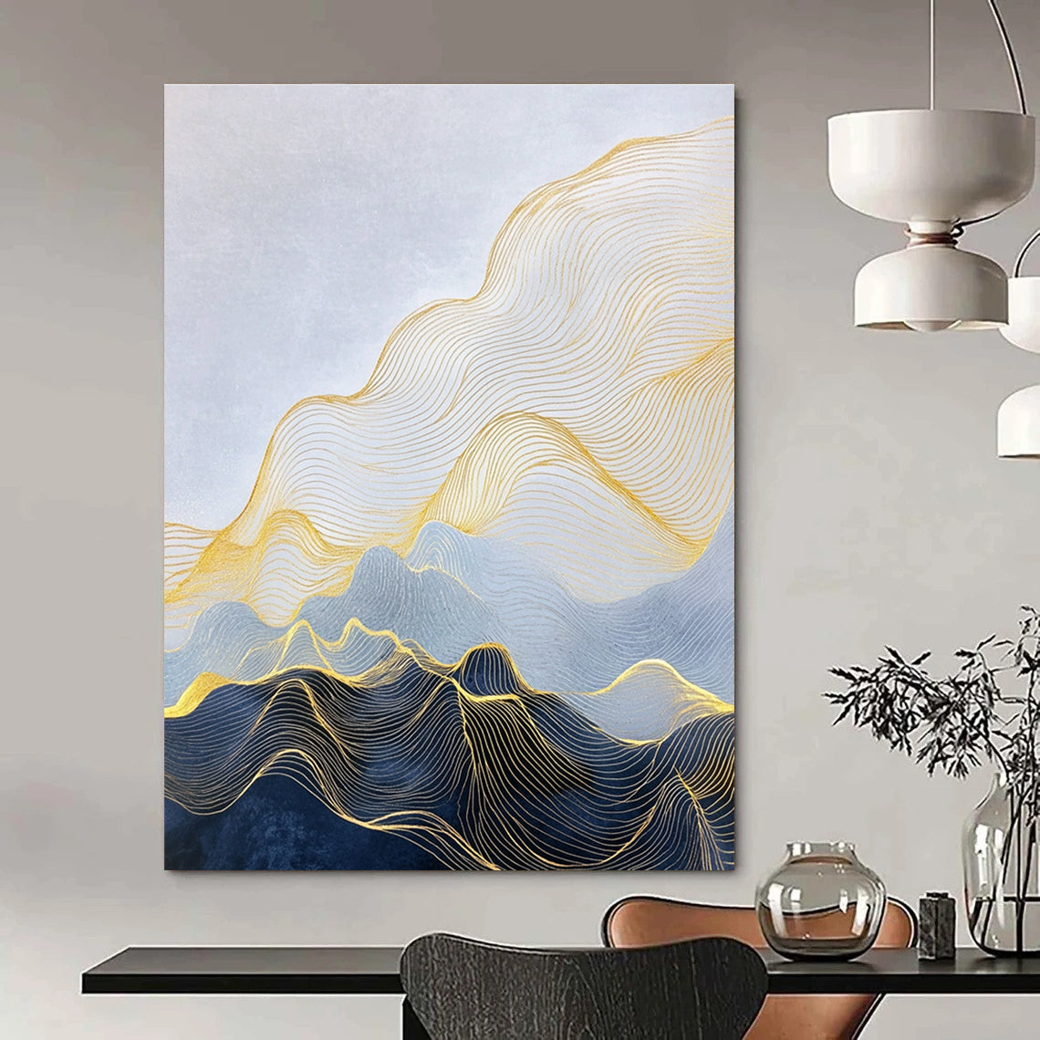 Golden Wave Mountains for Luxury Living Room & Contemporary Art Gallery STSC1257