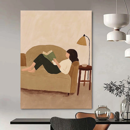 Relaxed Reading Woman for Cozy Home Library & Literary Lounge STSC1262