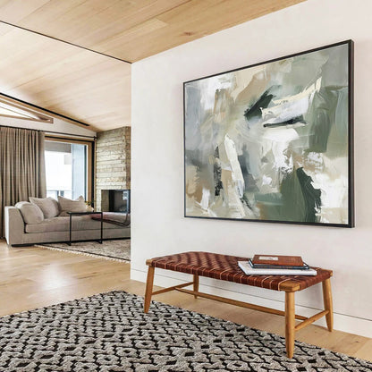 Green - Gray Abstract Art for Nature - Inspired Office Lounges DLZ2624