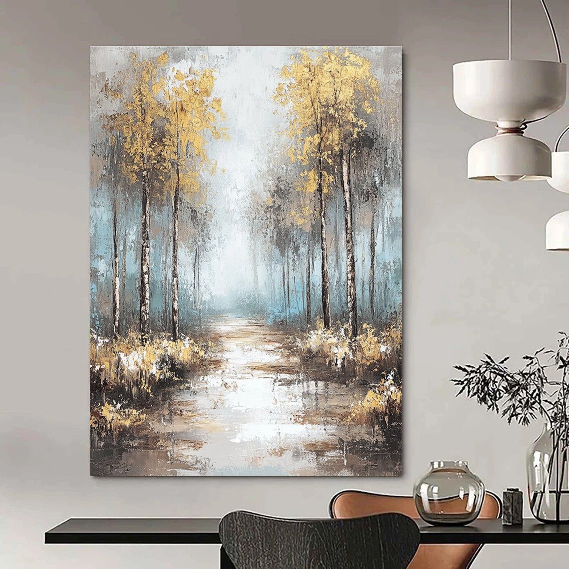 Misty Forest Path Art for Living Room & Hotel Lobby STSC060