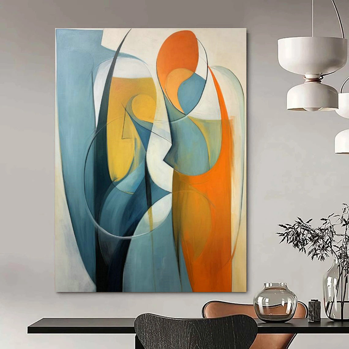 Abstract Figure Art for Modern Dance Studio Lounges DLZ0286