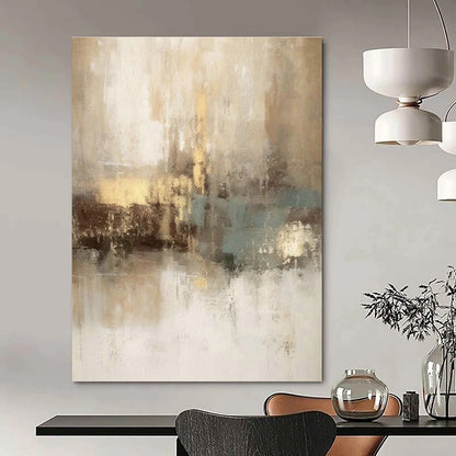 Beige - Gold - Blue Abstract Art for Coastal Cottage & Relaxing Wellness Spa DLZ1916
