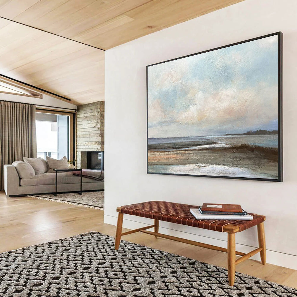 Soft - Colored Seaside Landscape Art for Beachfront Hotel Spa Lounges DLZ3139