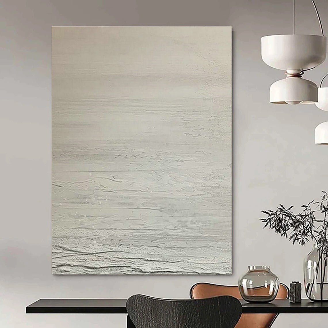 Light Gray Wave - Texture Art for Spa Wellness Center Relaxation Zones DLZ0206