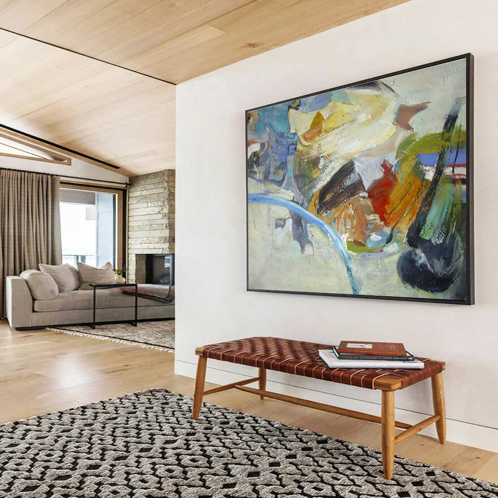 Color Block Abstract Art for Eclectic Home Studio Workspaces DLZ3229