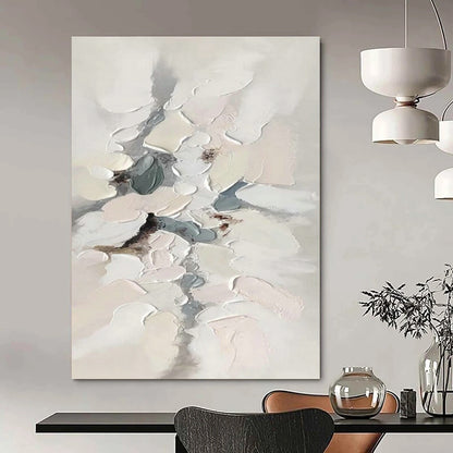 Gray - White Textured Abstract Art for Scandinavian Bedroom & Art Gallery DLZ1181