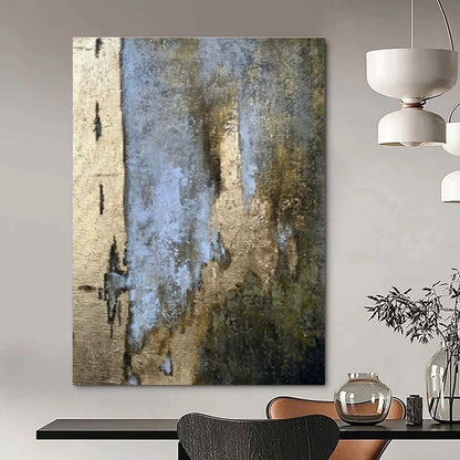 Blue - Gold - Brown Abstract Art for Luxury Hotel Lobby & Contemporary Art Gallery DLZ1898