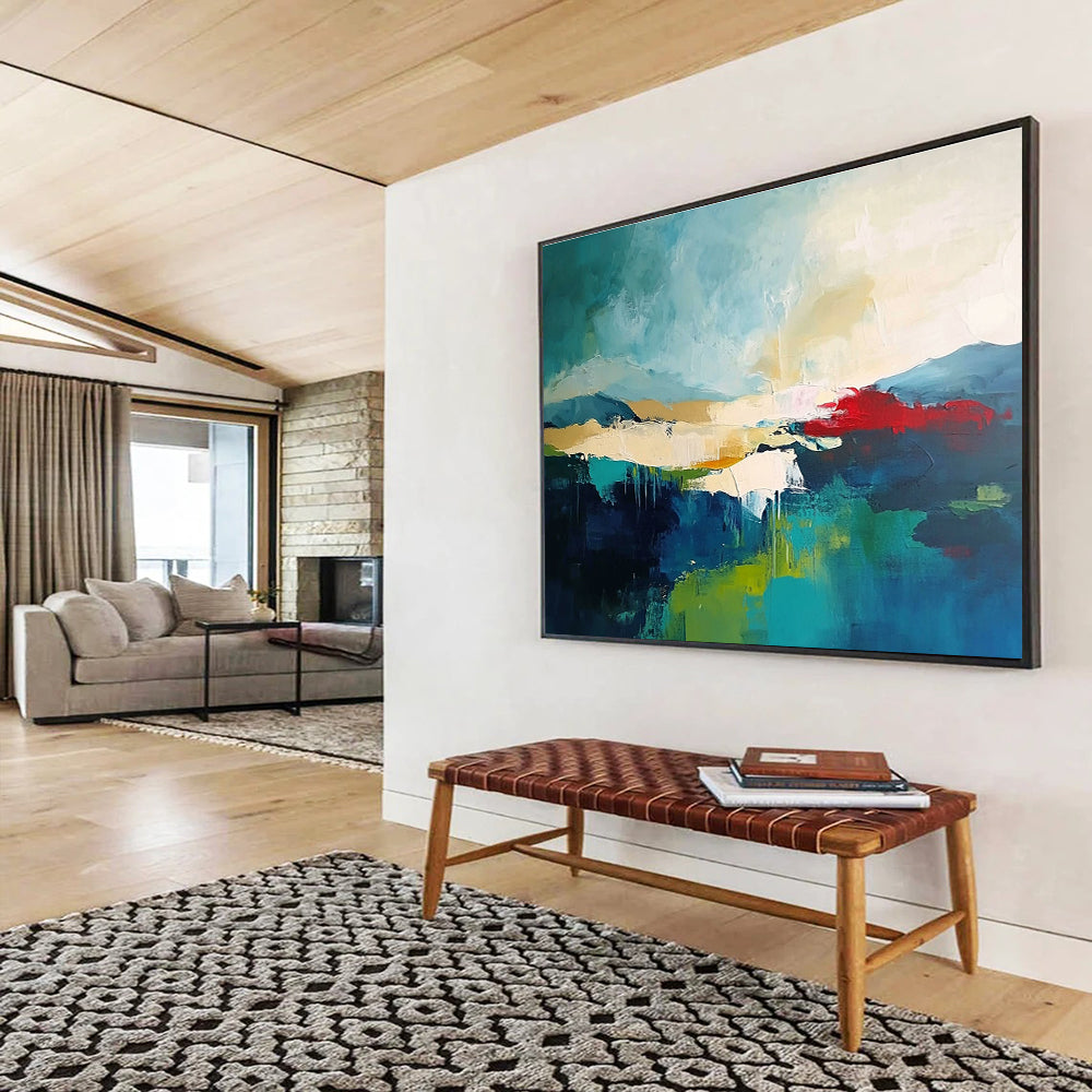 Abstract Mountain River Art for Adventure - Themed Hotel & Bold Art Collector’s Home SC087