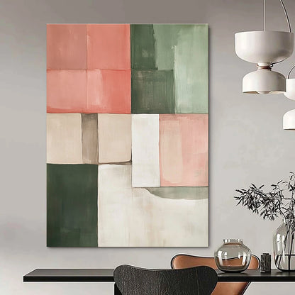 Pink and Green Geometric for Trendy Caf茅 & Modern Home Decor STSC243