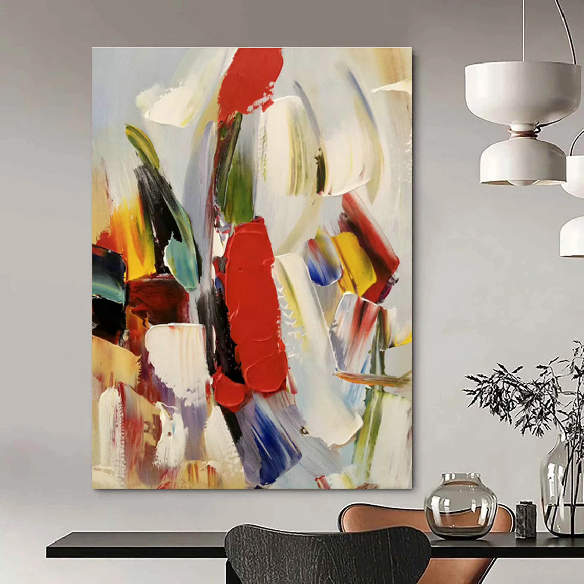 Colorful Brushstroke Abstract Art for Living Room & Art Studio DLZ0461