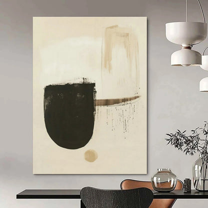 Brown - White Abstract Color Block Art for Living Room & Office DLZ0426