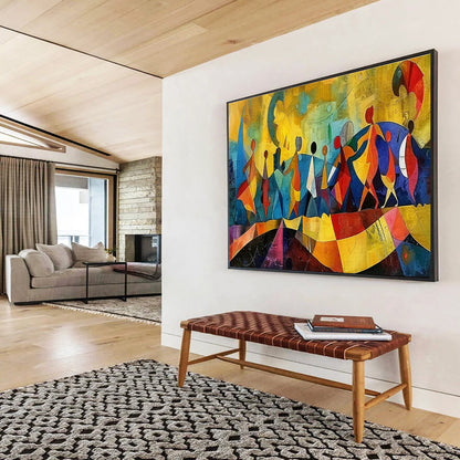 Abstract Dance Figures Art for Cultural Center Exhibition Galleries DLZ3152