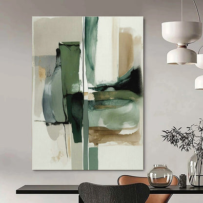 Calming Green - Gray Abstract Art for Wellness Spa & Scandinavian Bedroom DLZ1638