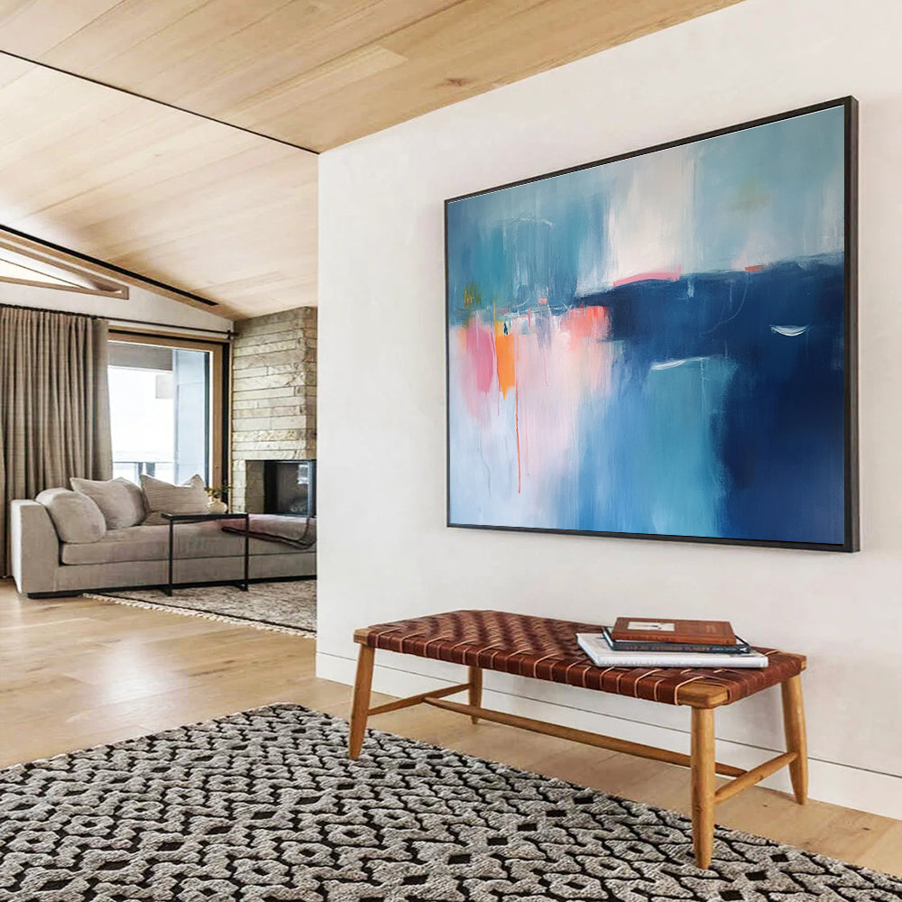 Soft - Hued Coastal Abstract Art for Seaside Spa & Light - Filled Bedroom SC063