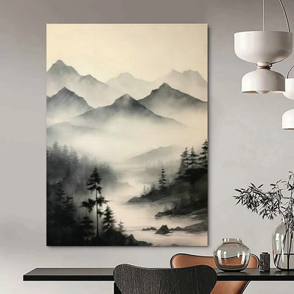 Ink - Wash Landscape Art for Living Room & Study DLZ0385