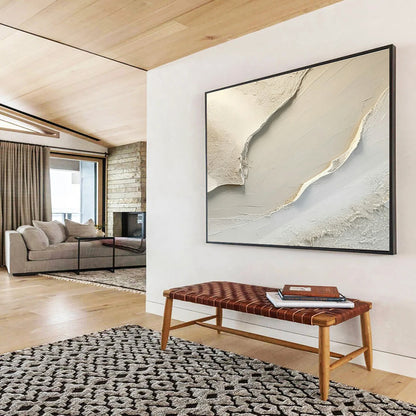 Beige Textured Abstract Art for Minimalist Bedrooms DLZ2424