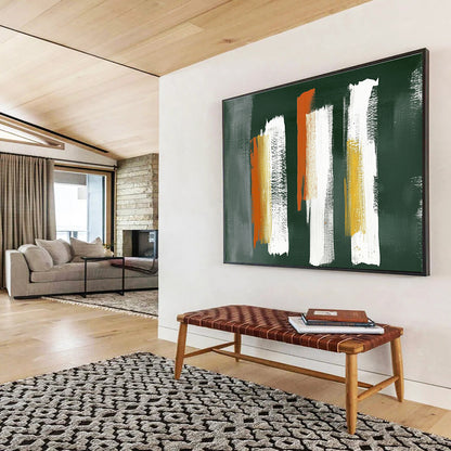 Bold Brushstrokes on Dark Art for Industrial - Style Bar & Modern Art Studio SC494