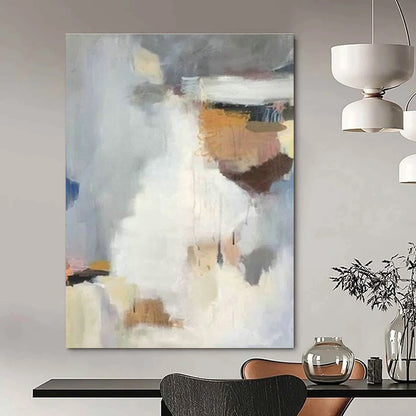 Gray - White Color - Block Abstract for Modern Office Lounge & Art - Focused Library DLZ0963
