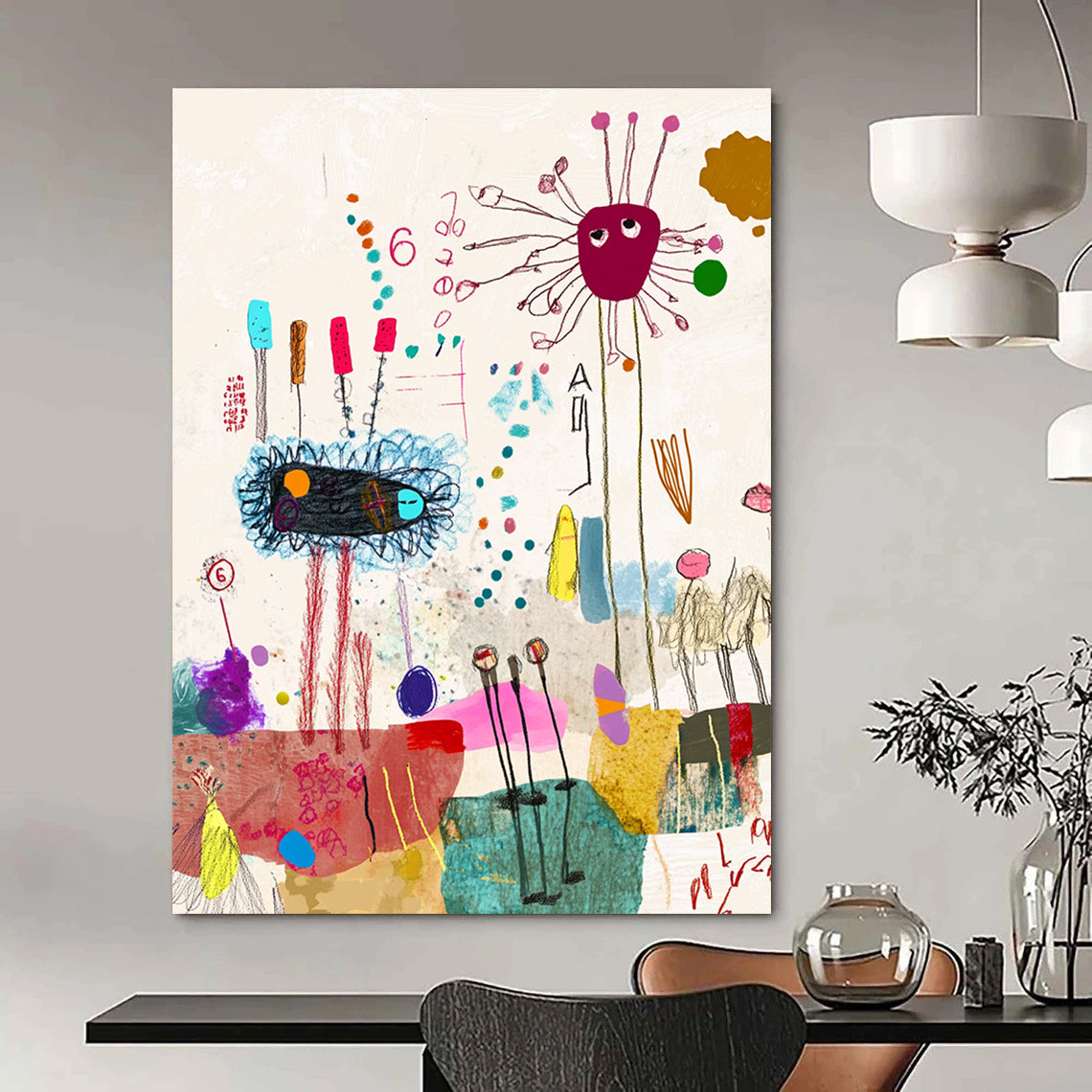 Whimsical Doodle - Like Art for Children’s Playroom & Quirky Café STSC971