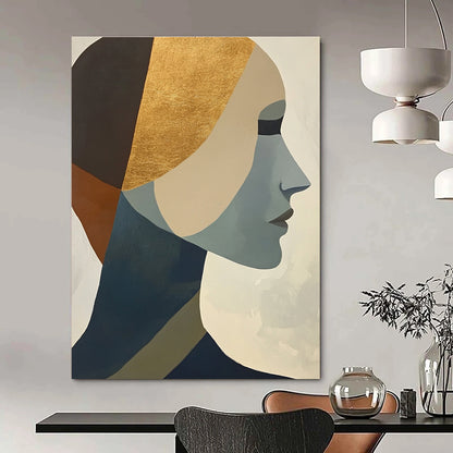 Gold - Accented Portrait Art for Bedroom & Salon STSC692