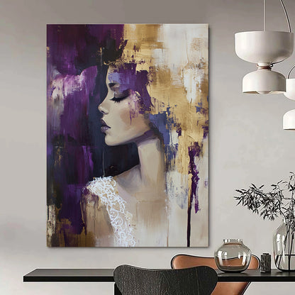 Woman with Purple and Gold Abstract Background for Luxury Beauty Salon & Art - Centric Lounge STSC177