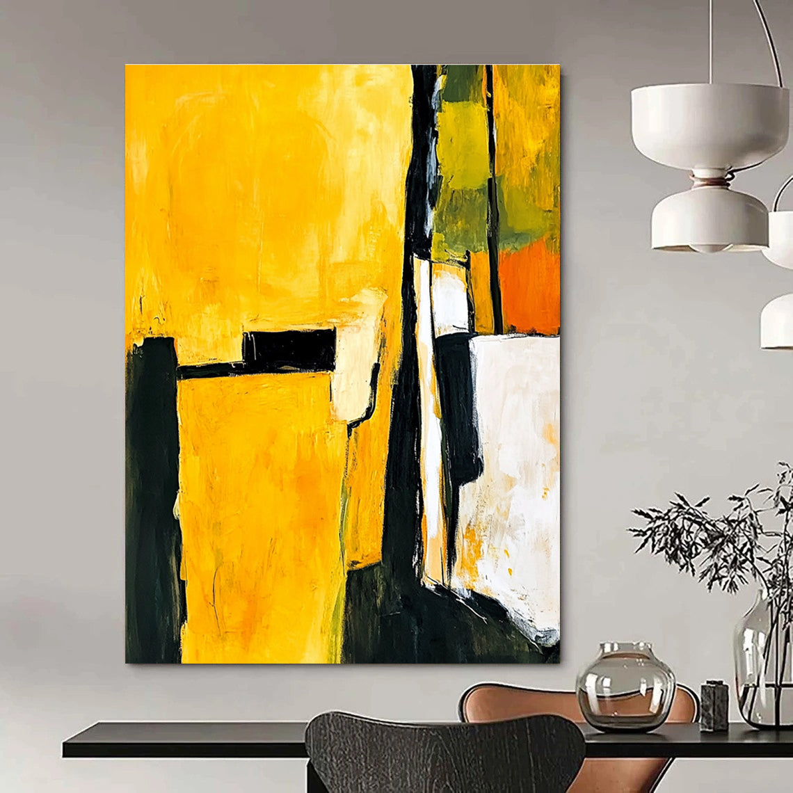 Bold Yellow & Black Art for Kitchen & Sunroom STSC718