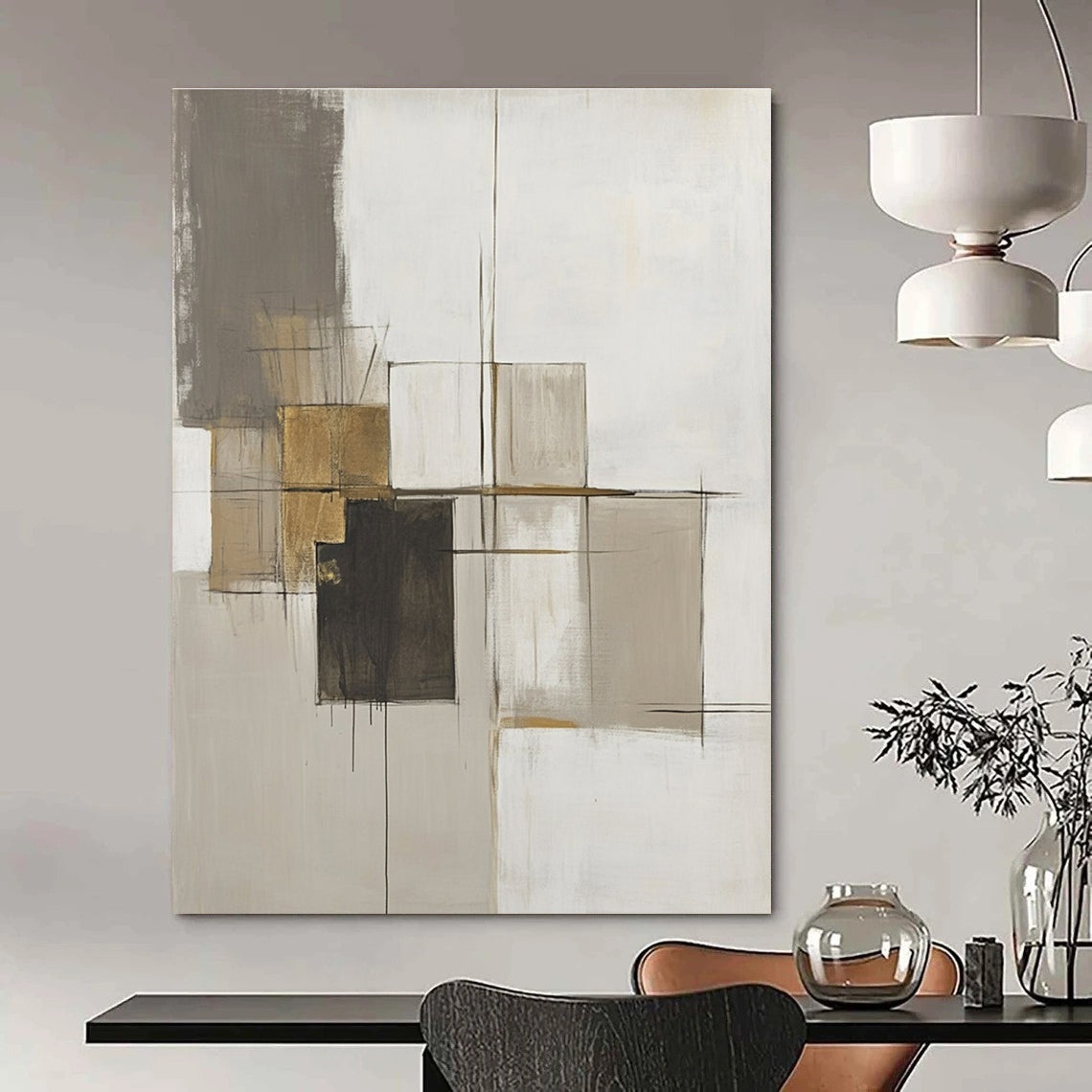 Earth - Toned Abstract Composition for Rustic Home & Nature - Inspired Gallery STSC778