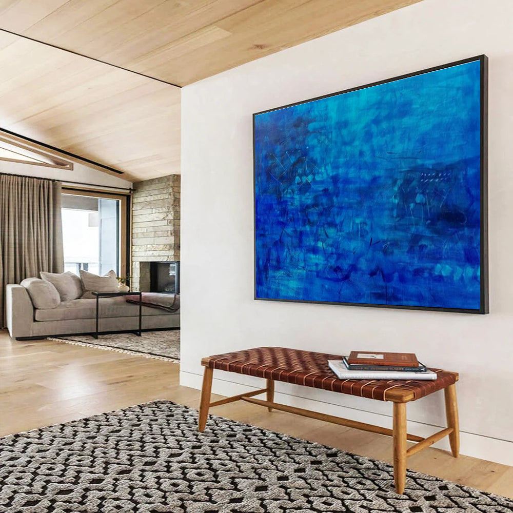 Blue - Tone Abstract Art for Serene Home Offices DLZ2456