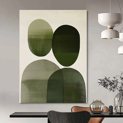 Overlapping Green Figures Art for Wellness Center & Family Home STSC1083
