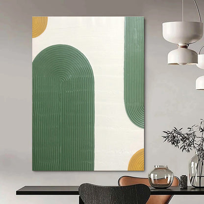 Green - Gold - White Relief Art for Tropical - Themed Home & Eco - Friendly Café DLZ1177